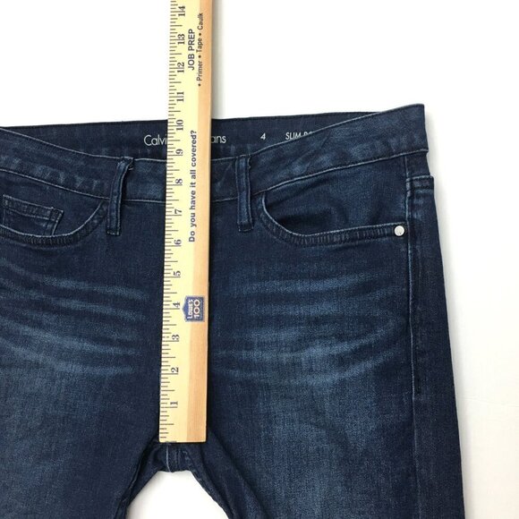 Calvin Klein Jeans Women's Slim Boyfriend Dark Wash Stretch size 4 length 28" - Picture 7 of 10